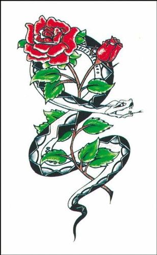 Tattoo Snake w/Rose Case Pack 2