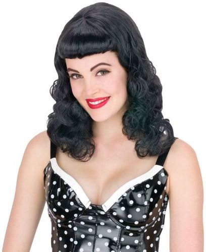 Pin Up Page Black Wig
