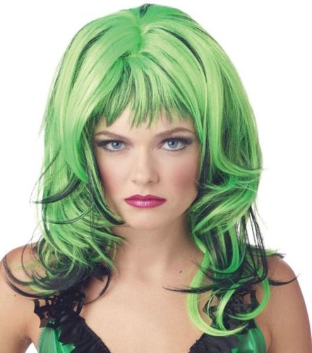 Wig Hard Rockin Witch Black Green