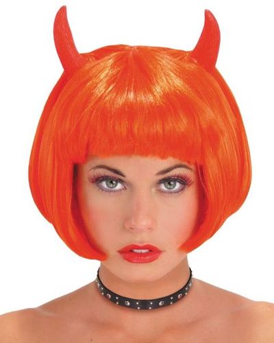 Wig Devil Red With Horns