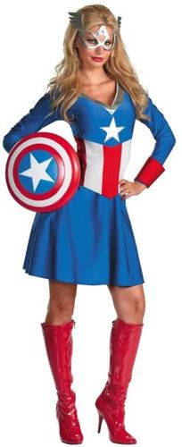 Women's Costume: Captain America Classic- Large