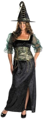Women's Costume: Emerald Witch- Plus Size