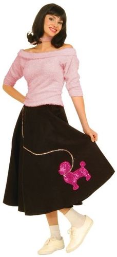 Women's Costume Shirt: Sock Hop Top, Pink- One Size