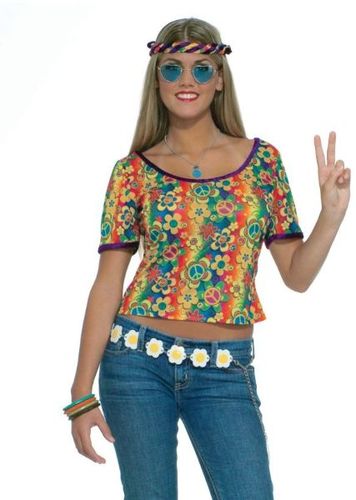Women's Costume Shirt: Sexy Hippie- Standard