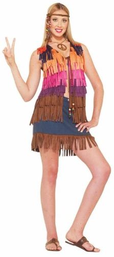 Women's Costume: Hippie Fringed Vest- Standard