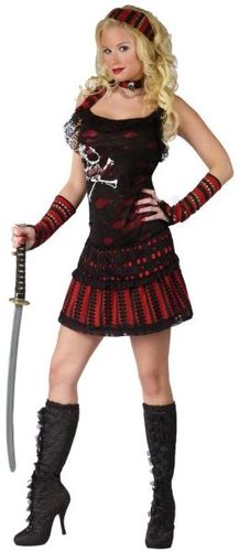 Women's Costume: Skull Rocker Pirate- Medium/Large