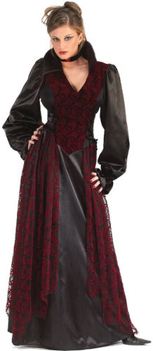 Women's Costume: Flocked Vampiress- Small/Medium