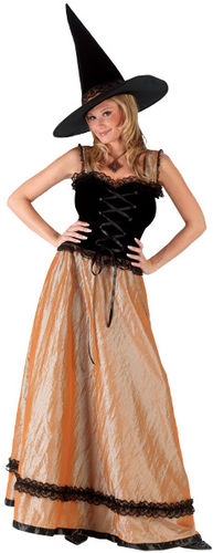 Women's Costume: Witch Elegant Gold- Small/Medium