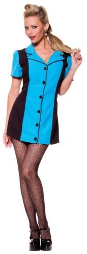Women's Costume: Bowling Dress, Turquoise- Medium