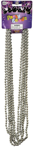 Beads 33In 7 1/2 mm Silver Case Pack 4