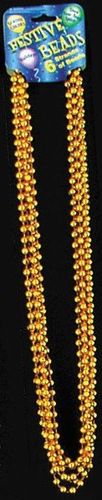 Beads 33In 7 1/2mm Gold Case Pack 4