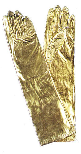 Gloves Elbow Metallic Gold