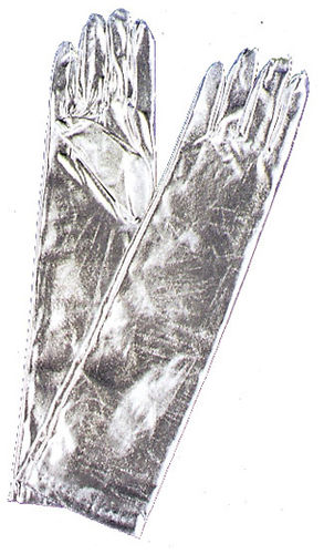 Gloves Elbow Metallic Silver
