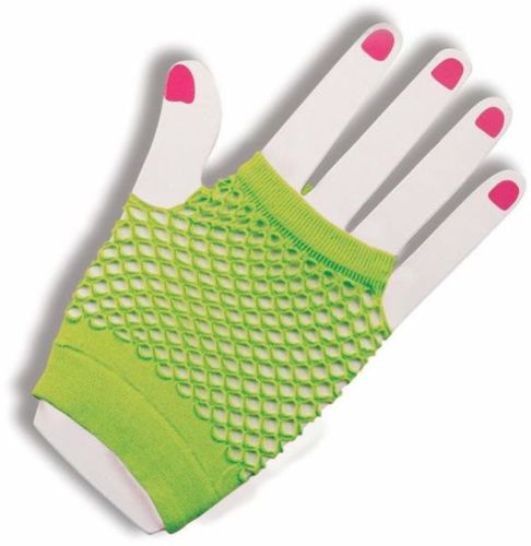 Gloves Fingerless Fishnet Green Case Pack 2
