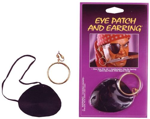 Eye Patch Satin w/Earring Case Pack 4