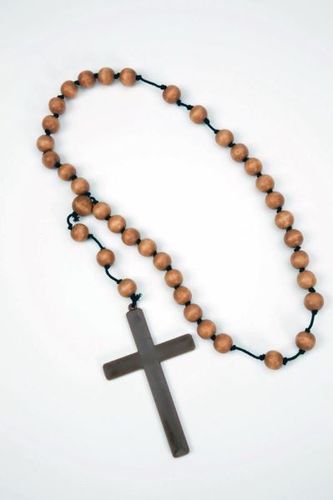 Monk Cross w/Wooden Beads