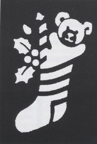 Stencil Stocking Bear Brass