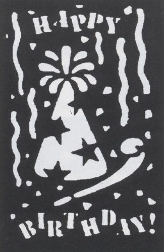 Stencil Happy Birthday Brass