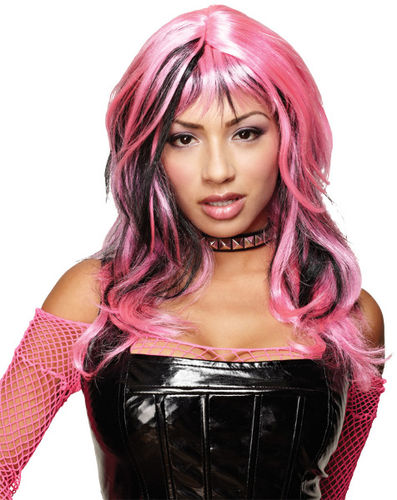 Wig Hard Rockin Witch Black Pink