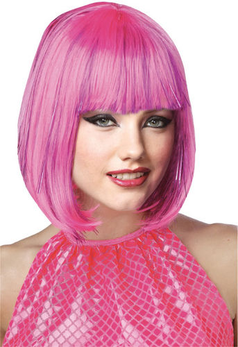 Costume Wig: Pink Shimmering Bob