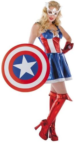 Women's Costume: Sassy Captain America- Small