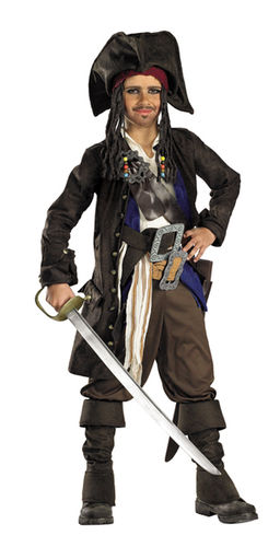 Boy's Costume: Pirates of Caribbean Capt Jack- Medium