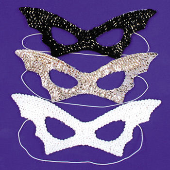 Bat Mask Sequin Silver Case Pack 2