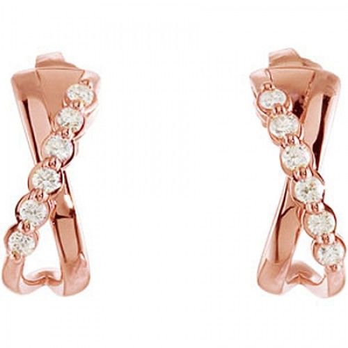 Diamond Drop Earrings - 14k Rose 1/4cttw