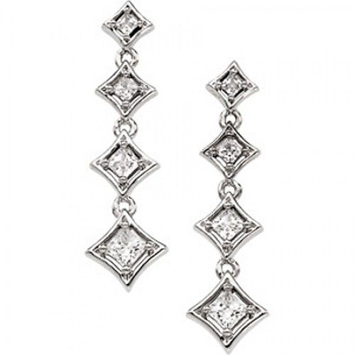 Diamond Journey Earrings - 14k White 3/4cttw