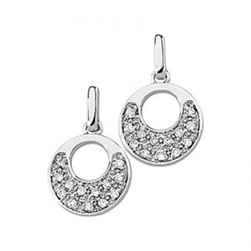 14k White Gold Diamond Raindrop Dangle Earrings - 1/6cttw