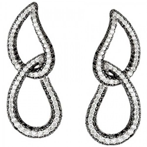 Diamond Dangle Earrings - 14k White 2 3/4cttw