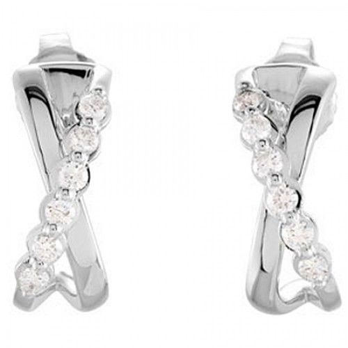 Diamond Drop Earrings - 14k White 1/4cttw