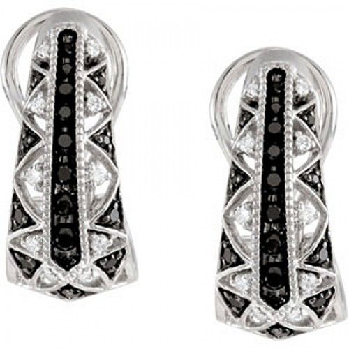Diamond Hoop Earrings - 14k White 1/2cttw