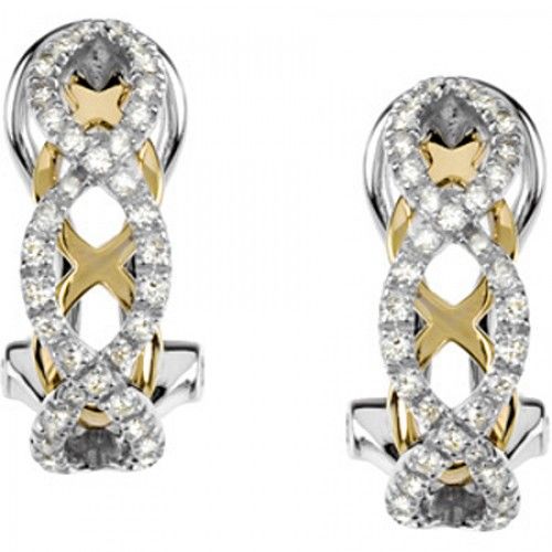 Diamond Drop Earrings - 14k White/Yellow 1/3cttw