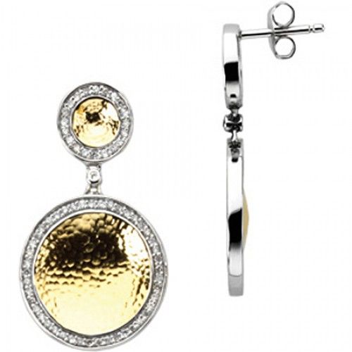 Diamond Dangle Earrings - 14k Yellow/White 5/8cttw