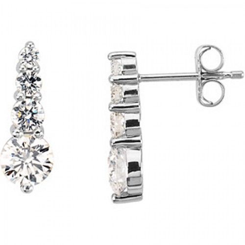 Diamond Journey Earrings - Platinum 1cttw