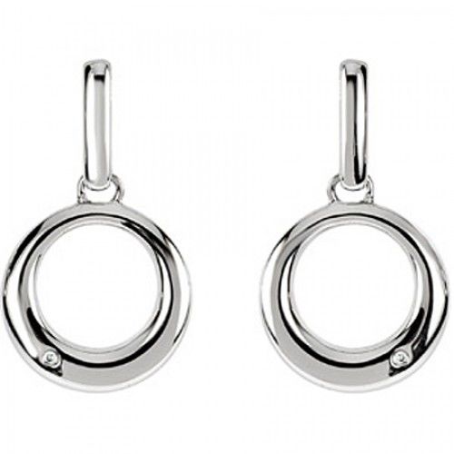 Diamond Circle of Love Earrings - Sterling Silver .015cttw