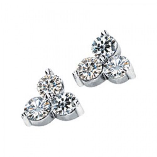 14k White Gold Stud Earrings with Moissanite