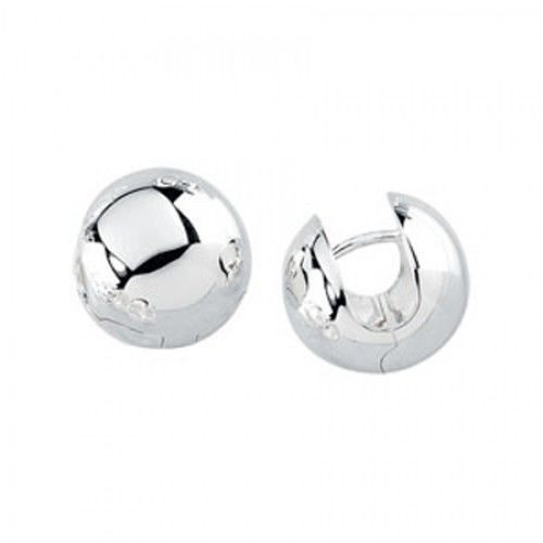 14k White Gold Ball Earrings - 15.25 Mm Tall