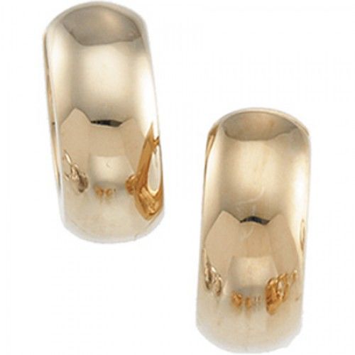 14k Yellow Gold Hoop Earrings - 12.75 Mm Tall