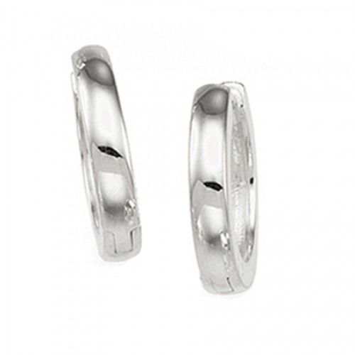 925 Sterling Silver Hoop Earrings - 14 Mm Tall