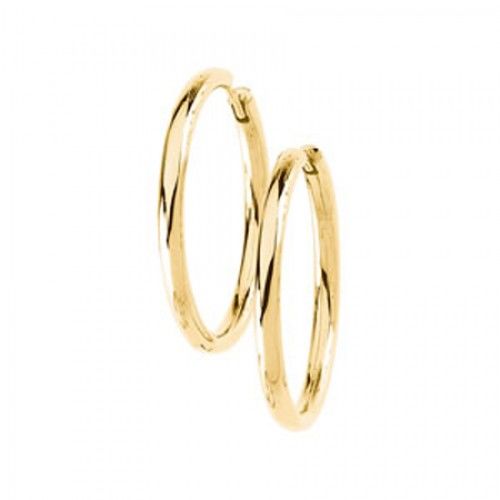 14k Yellow Gold Hoop Earrings - 29 Mm Tall