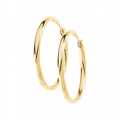 14k Yellow Gold Hoop Earrings - 34.25 Mm Tall