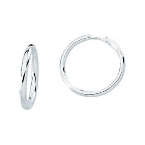 925 Sterling Silver Hoop Earrings - 24 Mm Tall