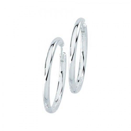 925 Sterling Silver Hoop Earrings - 29 Mm Tall