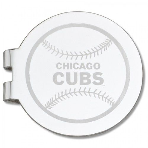 Chicago Cubs Laser-Etched Money Clip - Baseball Shape