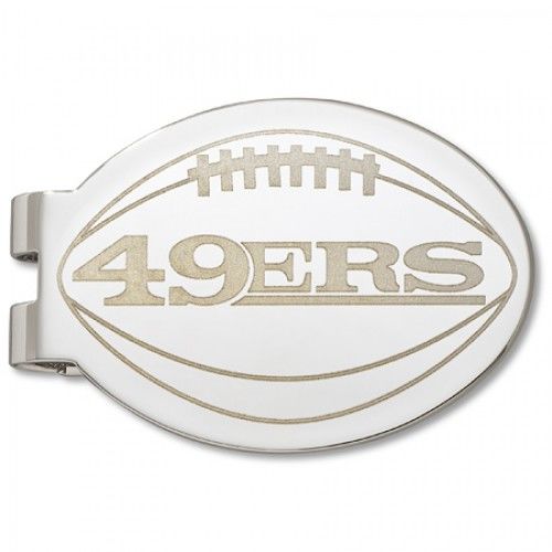 San Francisco 49ers Laser-Etched Money Clip - Football Shape