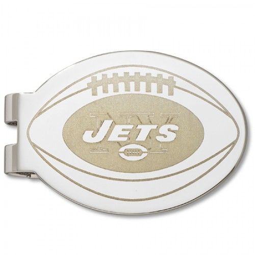 New York Jets Laser-Etched Money Clip - Football Shape