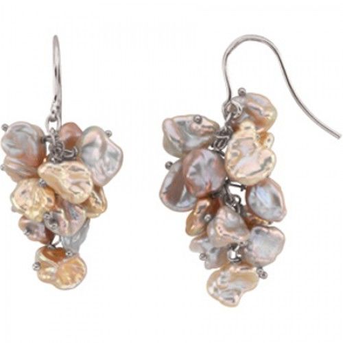 Freshwater Pearl Earrings - 8mm Multi Pearls in 925