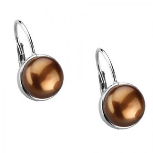 14k Yellow Gold Freshwater Chocolate Pearl Earrings - 7mm